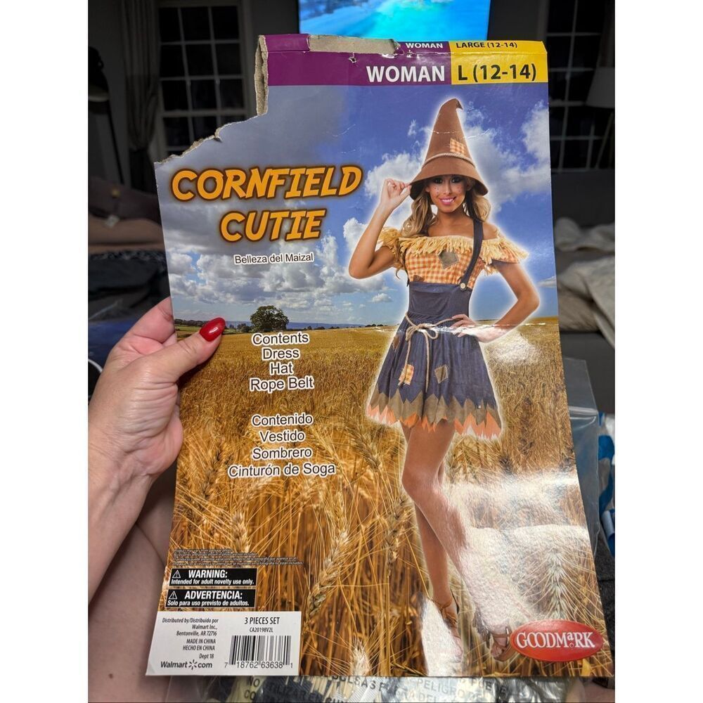 Scarecrow Cornfield Cutie Women’s Costune sz L 12-14 EUC
